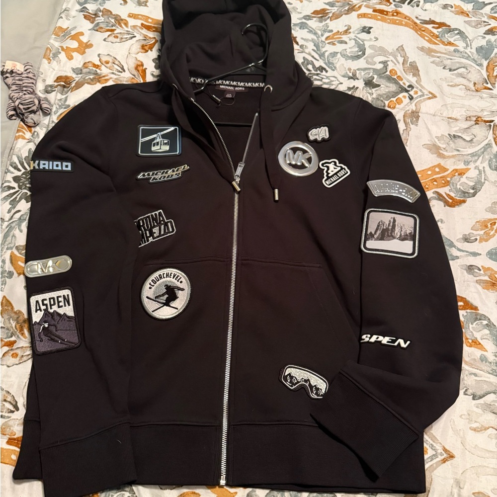 Michael Kors New Without Tags Black Hoodie with Patches